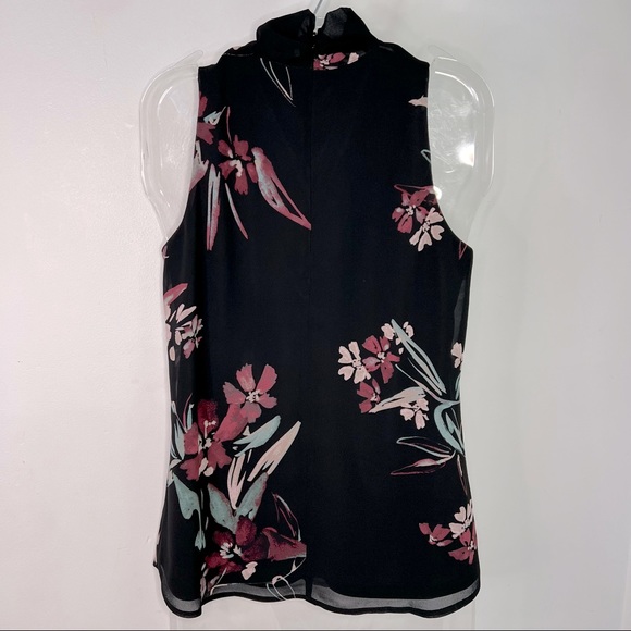 NEW Le Chateau Sheer Black Floral Lined Tank Top Blouse Size XXS - Picture 6 of 6